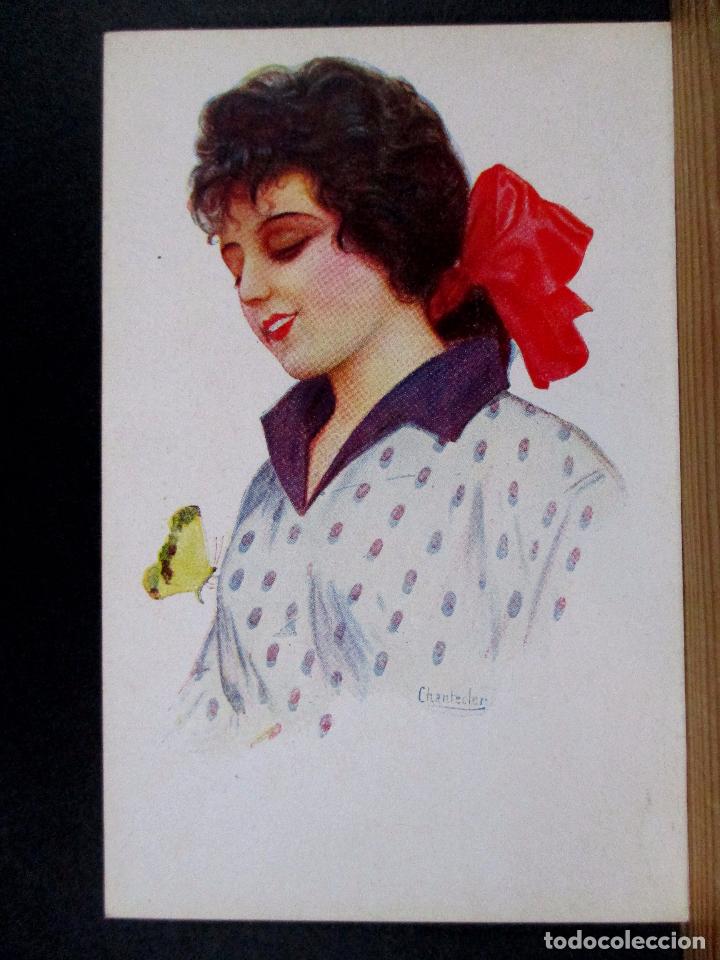 Cartes Postales: POSTAL ANTIGUA , DIBUJO MUJER , LAZO , MARIPOSA - P2602