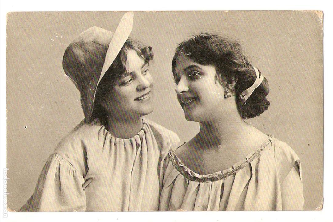 Postais: POSTAL - ROM&Aacute;NTICA - PAREJA DE CHICAS MUCHACHAS - CIRCULADA CON FECHA 1906