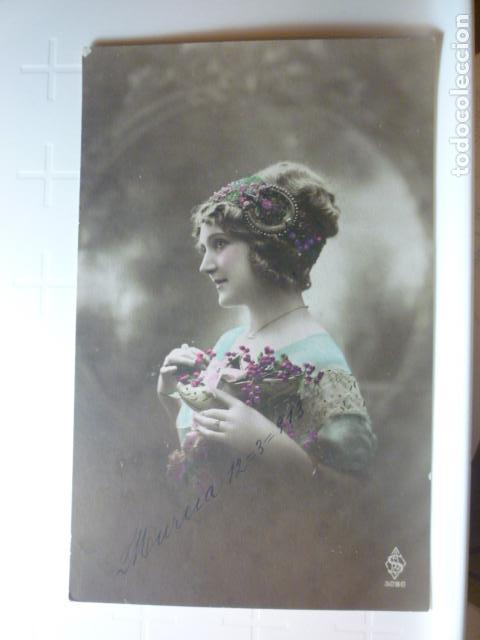 Cartoline: POSTAL ROMANTICA DE MUJER. ED. SAR 3080. ESCRITA 1913.