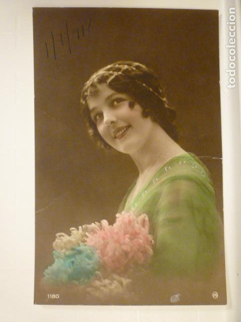 Cartoline: POSTAL ROMANTICA COLOREADA. ESCRITA 1918.