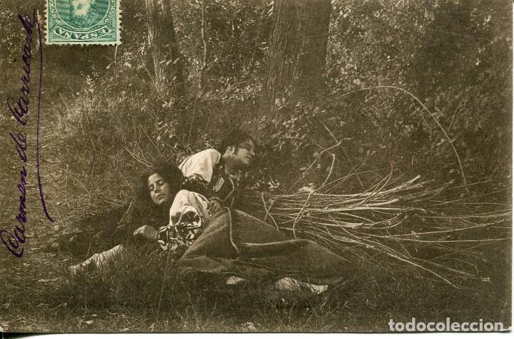 Postales: PAREJA -LA SIESTA- HAUSER A&Ntilde;O 1902