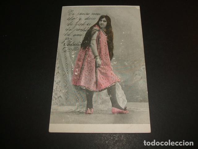 Postales: NI&Ntilde;A CON VESTIDO POSTAL ILUSTRADA - Foto 1