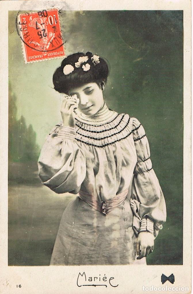 Postales: Postal rom&aacute;ntica circulada en 1908 - Foto 1