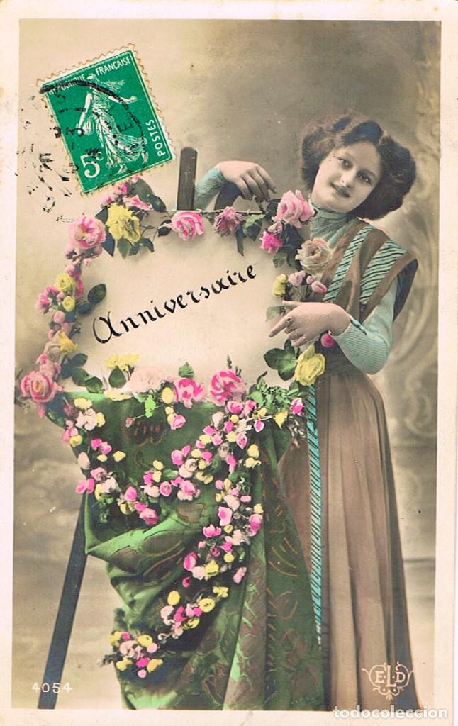 Postales: Postal rom&aacute;ntica circulada - Foto 1