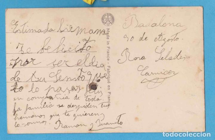 Postales: MUJER CON ROSAS. ESCRITA. A NOYER - Foto 2