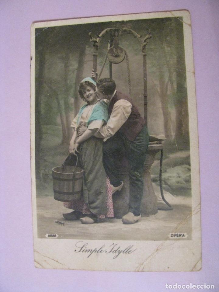 Cartoline: ANTIGUA TARJETA POSTAL. PAREJA. ED. SAZERAC. OPERA. 5888. ESCRITA.