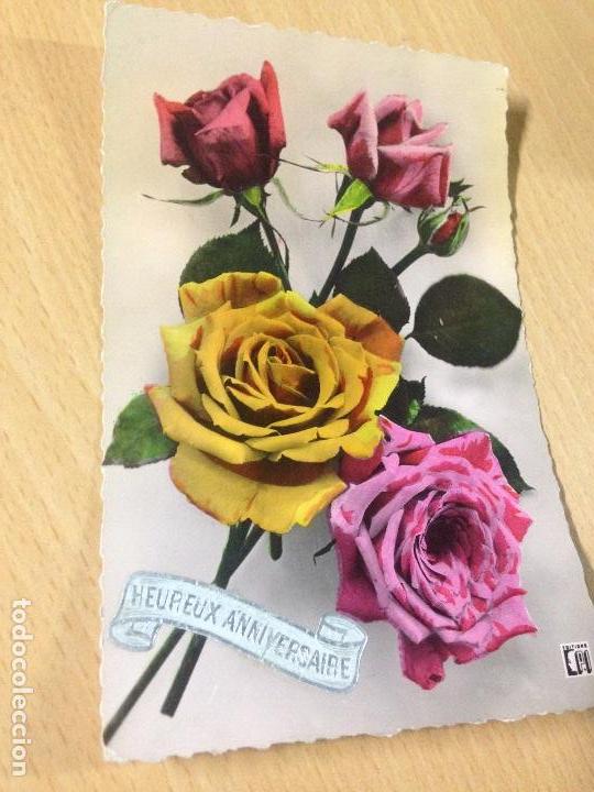 Postales: ANTIGUA POSTAL FLORES ROSAS - Foto 1