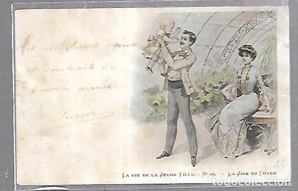 Postkarten: TARJETA POSTAL DE GALANTES Y MUJERES - PADRES CON BEBE EN BRAZOS