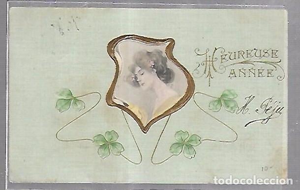 Postales: TARJETA POSTAL DE GALANTES Y MUJERES - IMAGEN DE MUJER Y TREBOLES