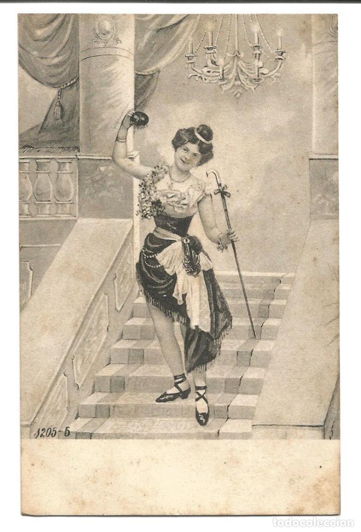 Postkarten: Dama de &Eacute;poca Bella Se&ntilde;orita Rom&aacute;ntica Postal antigua modernista
