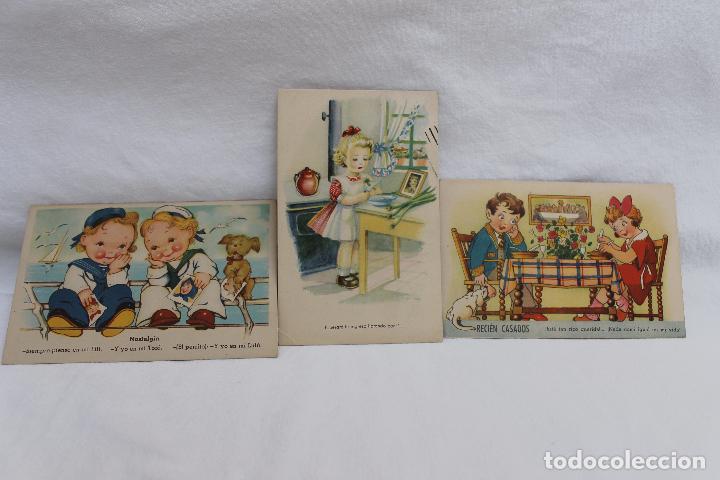 Postcards: LOTE DE TRES POSTALES ILUSTRADAS ANTIGUAS. A&Ntilde;OS 40.