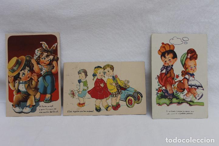 Cartoline: LOTE DE TRES POSTALES ANTIGUAS ILUSTRADAS. A&Ntilde;OS 40 Y 50
