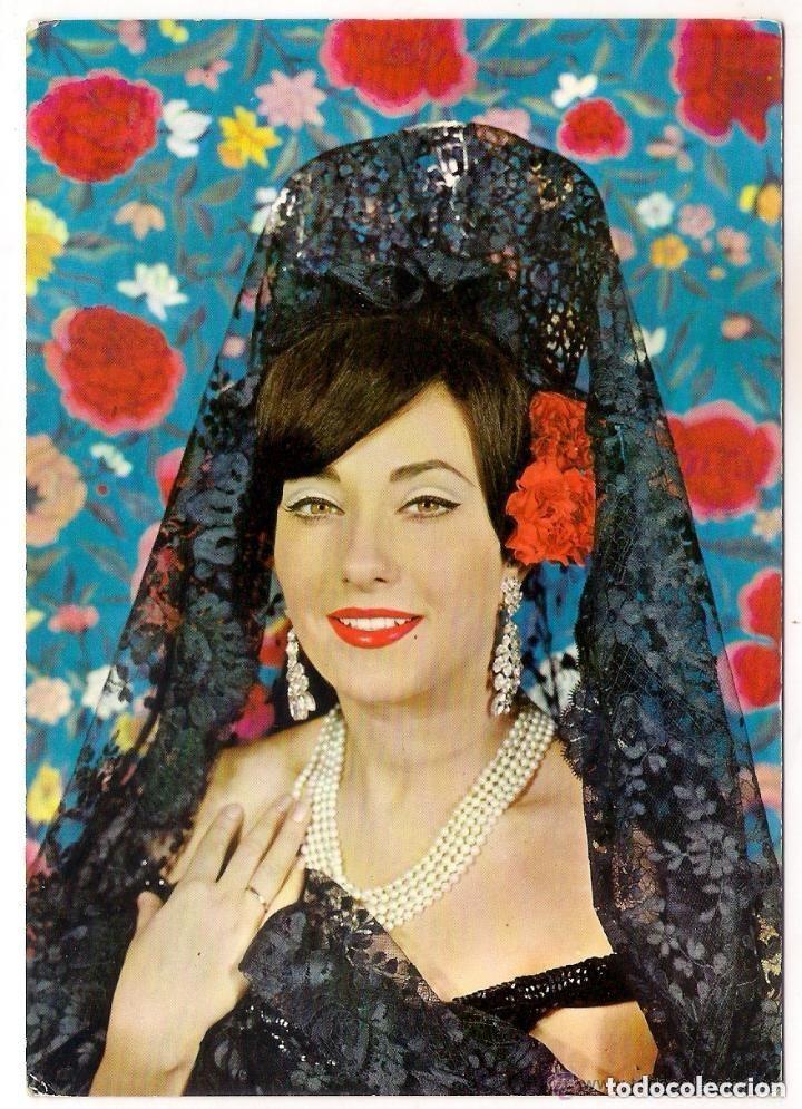 Cartoline: -52362 POSTAL MUJER ESPA&Ntilde;OLA CON MANTILLA, EDICIONES SAVIR N&ordm; 1426, A&Ntilde;O 1964, PRECIOSA FOTOGRAFIA
