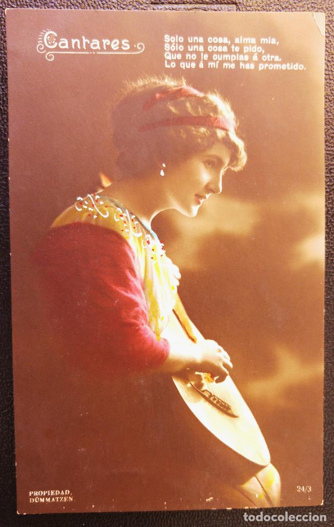 Postales: SE&Ntilde;ORA TOCANDO INSTRUMENTO EL LAUD? POESIA