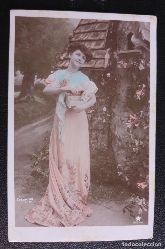 Postales: POSTAL SE&Ntilde;ORA  FLORES. &Eacute;TOILE