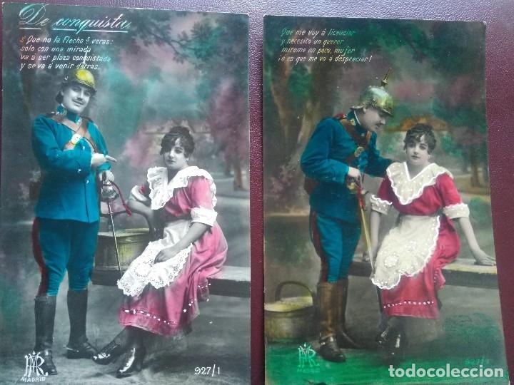 Cartoline: PAREJA DE POSTALES COLOREADAS SIN CIRCULAR. DE CONQUISTA.