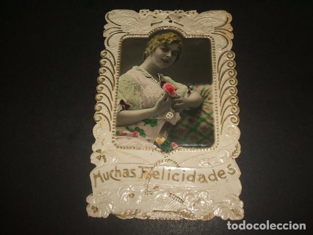 Postales: MUJER CON ROSA POSTAL - Foto 1