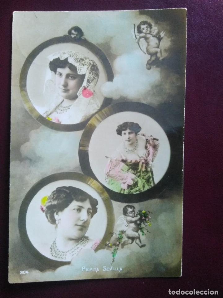 Postales: PEPITA SEVILLA.   CIRCULADA EN 1907 - Foto 1