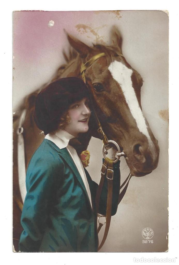Postais: POSTAL ROM&Aacute;NTICA ANTIGUA COLOREADA- MUJER. NOYER N&ordm; 3276. FRANCE. ESCRITA- 1921