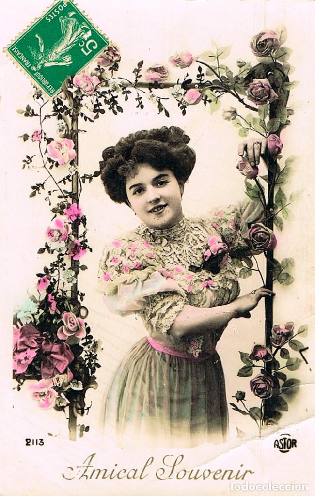 Postales: postal rom&aacute;ntica circulada en 1911 - Foto 1