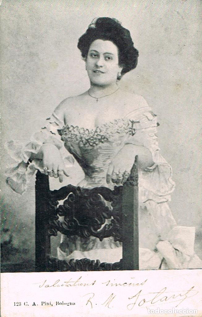 Postais: postal rom&aacute;ntica, FOTGRAFIA DE UN A SE&Ntilde;ORA, CIRCULADA EN 1904, VER DORSO