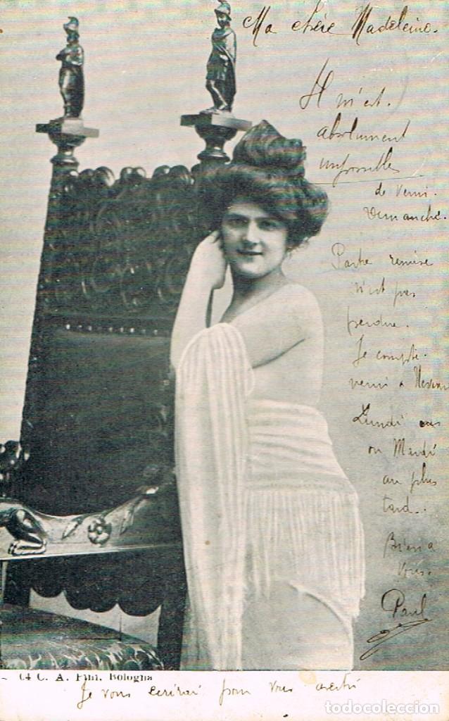 Postais: postal rom&aacute;ntica, FOTGRAFIA DE UN A SE&Ntilde;ORA, CIRCULADA EN 1904, VER DORSO