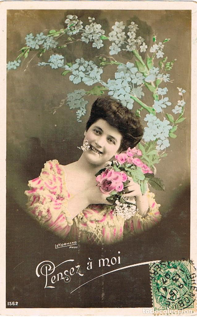 Postais: Postal romantica, piensa en mi, circulada en1907