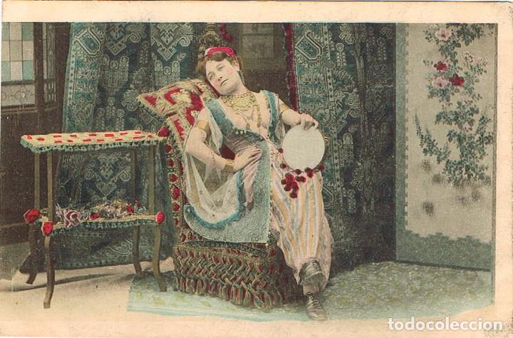 Postais: Postal rom&aacute;ntica. En ambiente oriental, de rayado continuo (entre 1.900 y 1.909)
