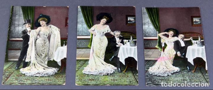 Postales: 3 postal alemanas galante serie pareja dama y caballero Theocrom Serie 1103 PP S XX sin circular