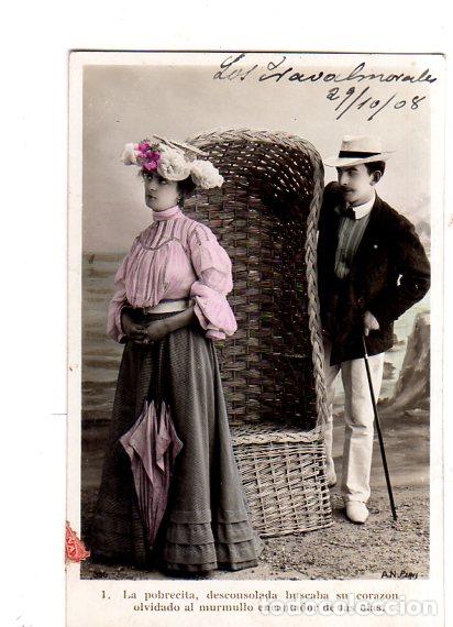 Postais: TARJETA POSTAL DE GALANTES Y MUJERES. MATRIMONIO VESTIDO DE EPOCA.