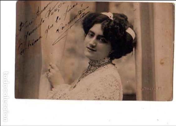 Postais: TARJETA POSTAL DE GALANTES Y MUJERES. ROSTRO DE UNA SE&Ntilde;ORA. DEDICADO A SU QUERIDA TIA.