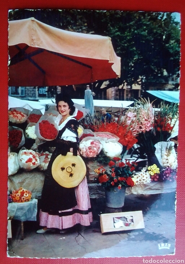 Postales: postal Francia niza nice mujer con flores costa azul escrita a&ntilde;o 1963
