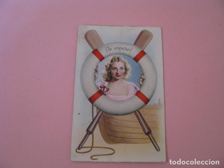 Cartoline: POSTAL DE C. Y Z. 577. TE ESPERO. ESCRITA. 1953.