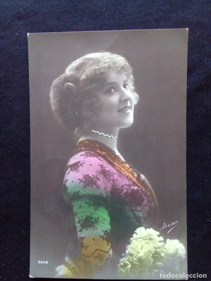 Postais: Antigua postal rom&aacute;ntica coloreada escrita