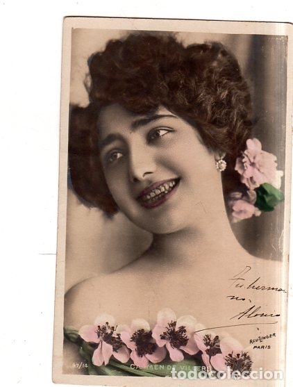 Postais: TARJETA POSTAL DE GALANTES Y MUJERES. CARMEN DE VILLERS.