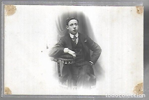 Postais: TARJETA POSTAL. RETRATO DE ESTUDIO DE JOVEN GALAN. TALLER FOTOGRAFICO AMER