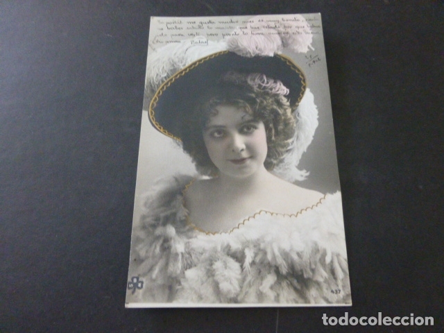 Postales: MUJER ELEGANTE CON SOMBRERO POSTAL - Foto 1