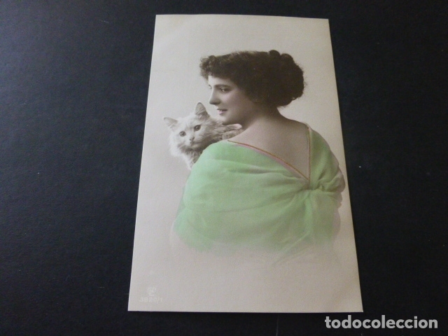 Postales: MUJER CON GATO POSTAL - Foto 1