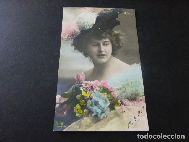 Postales: MUJER ELEGANTE CON SOMBRERO POSTAL - Foto 1