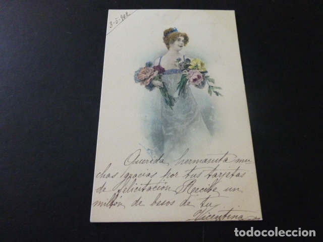 Postales: MUJER ELEGANTE POSTAL ILUSTRADA - Foto 1
