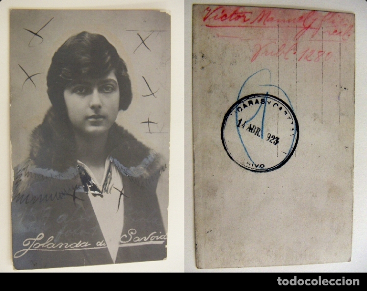 Postcards: FOTO POSTAL DE LA PRINCESA YOLANDA DE SABOYA 1923