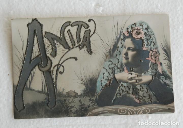 Postales: Antigua Tarjeta Postal  artista cupletista  Anita - Madrid TC Relieve Sin circular.