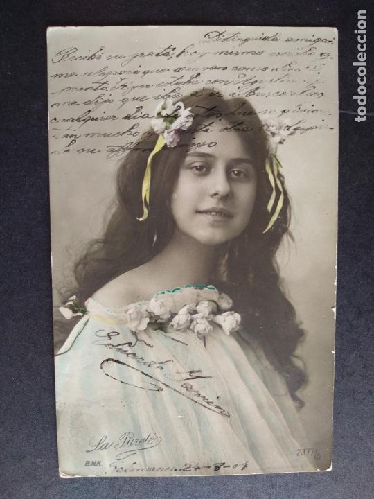 Postales: POSTAL DAMA CON ADORNOS EN EL PELO - Foto 1