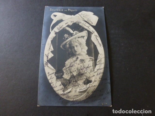 Postales: DAMA VESTIDO CON SOMBRERO POSTAL - Foto 1