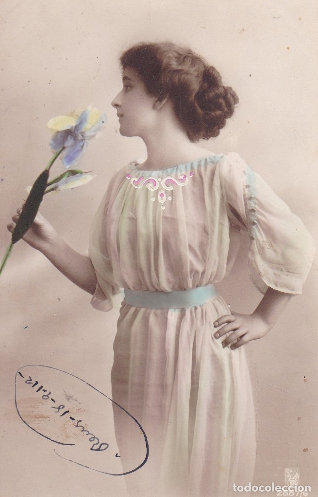 Postales: Hermosa mujer circulada 1912 - Foto 1