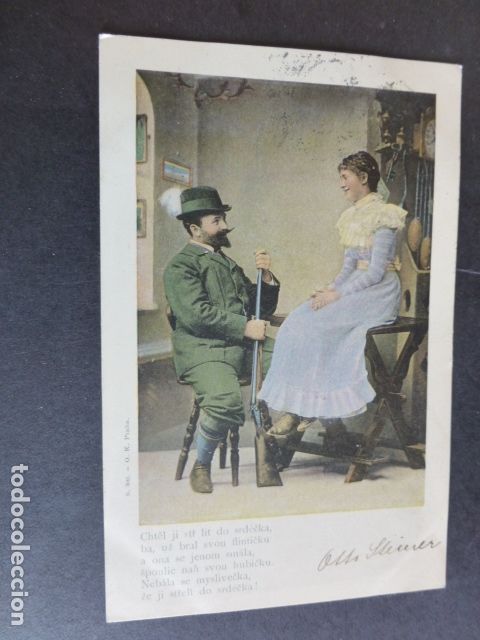 Cartes Postales: PAREJA DE CAZADOR Y MUJER POSTAL