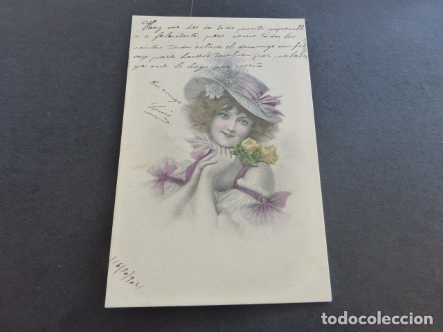 Postales: MUJER ELEGANTE POSTAL ILUSTRADA - Foto 1