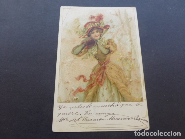 Postales: MUJER ELEGANTE POSTAL ILUSTRADA - Foto 1