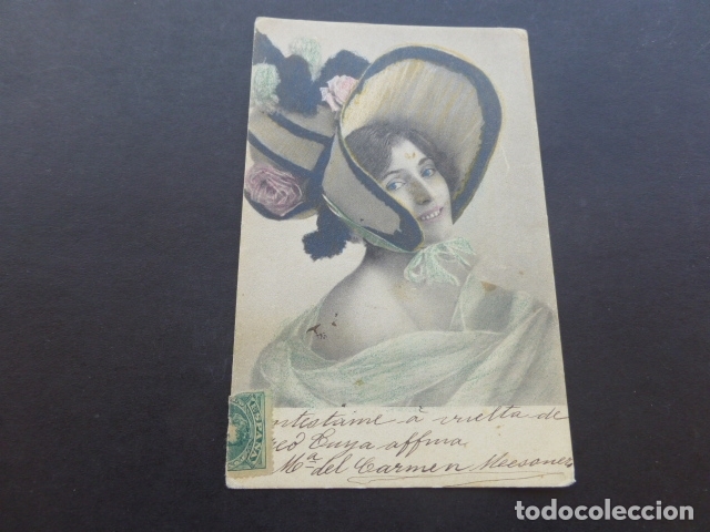 Postales: MUJER ELEGANTE CON SOMBRERO POSTAL - Foto 1