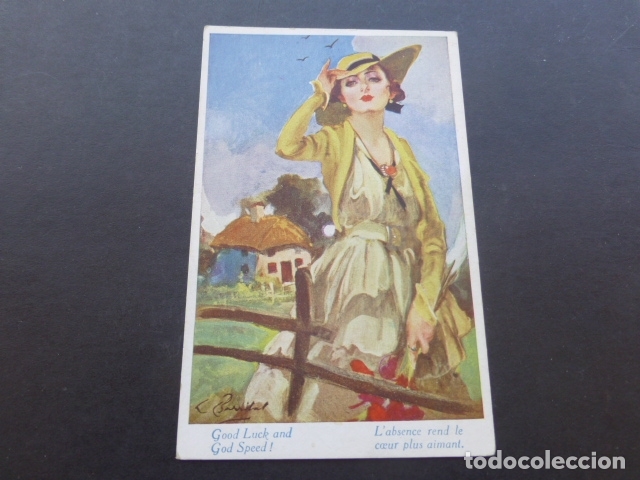 Postales: MUJER ELEGANTE EN EL CAMPO POSTAL - Foto 1